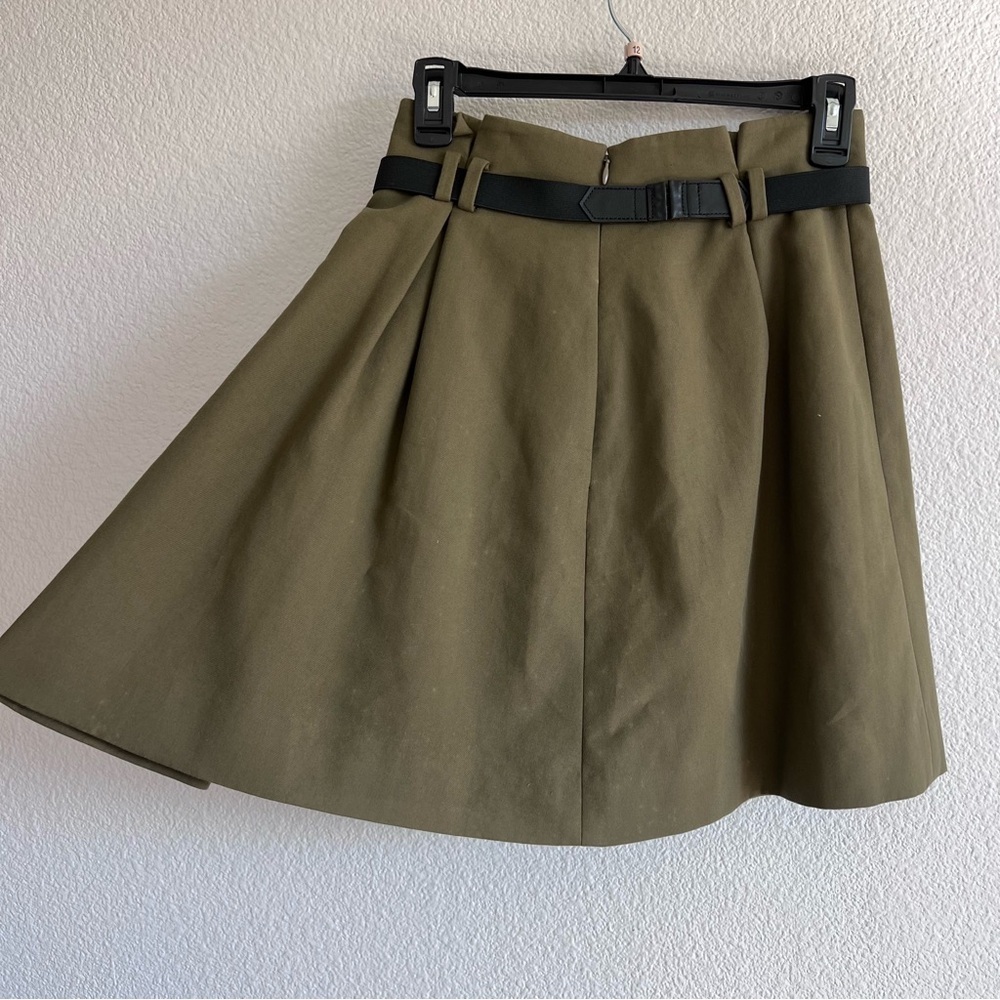 Jason Wu Miss Wu Women’s Olive Green Pleated Belted‎ Mini Skirt - Picture 6 of 16
